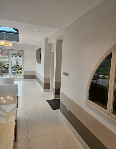 Clean and detailed corridor finished by expert decorators