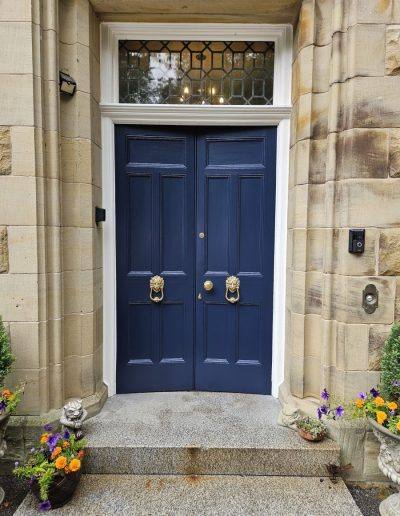 Exterior door painted with high-quality domestic painting services